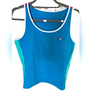 Fila Blue and Pink Fitted Sleeveless Tank Top